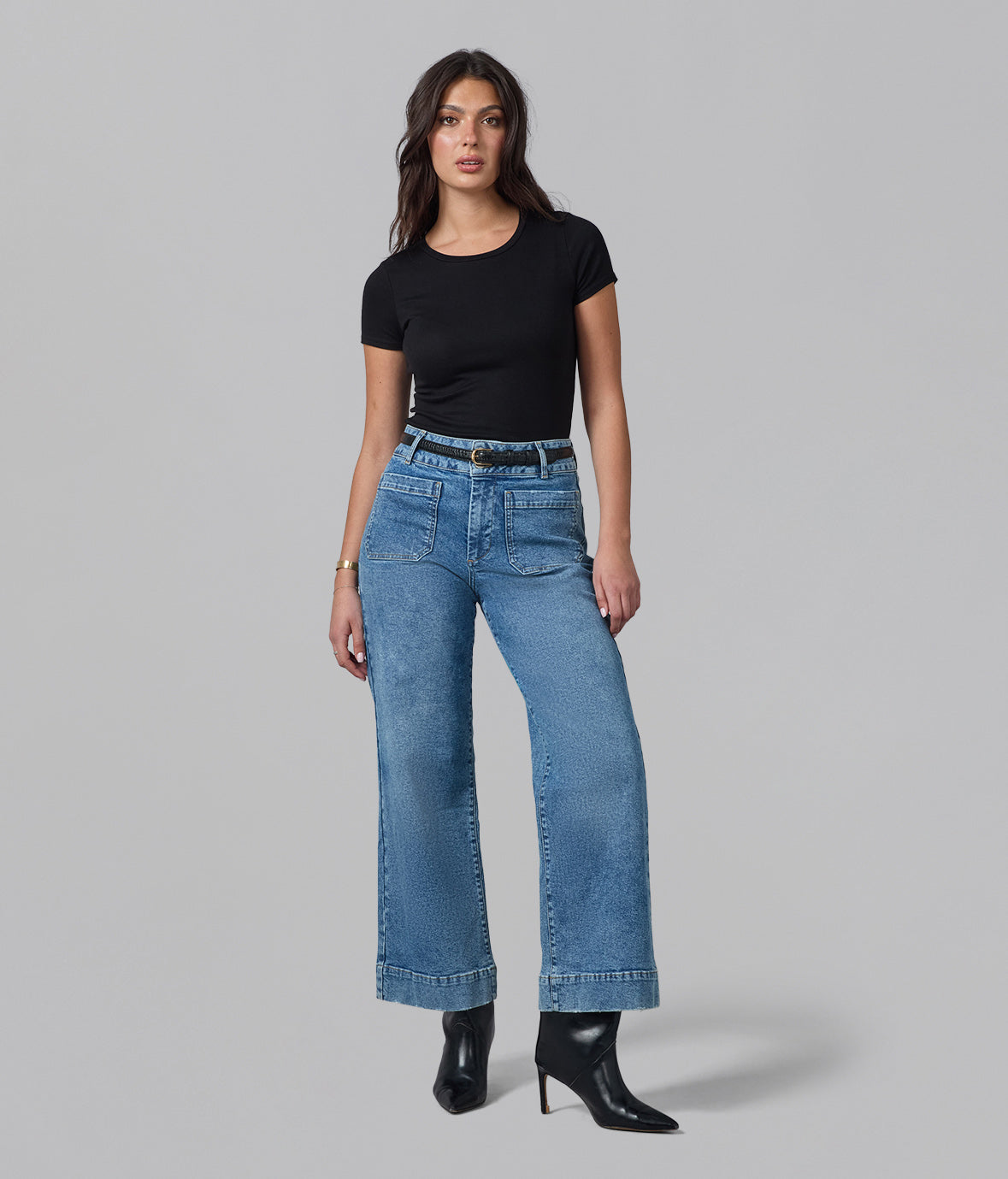 COLETTE-MDL High Rise Wide Leg Jeans