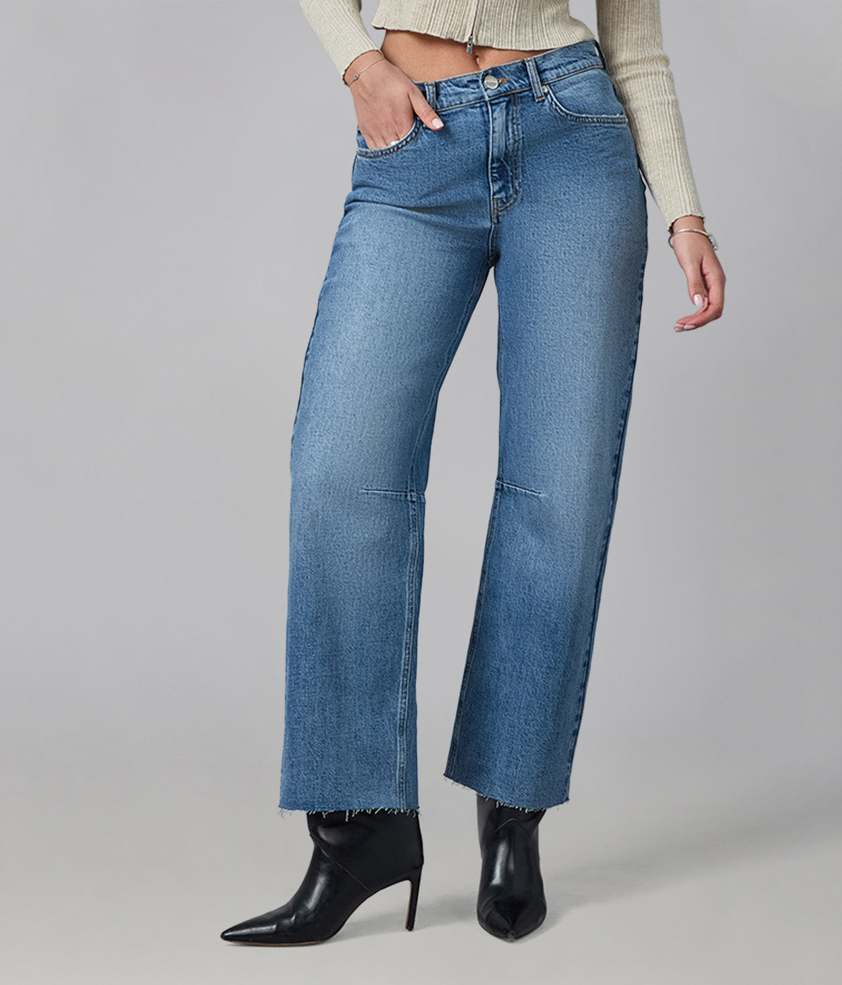 DYLAN-DB High Rise Barrel Jeans