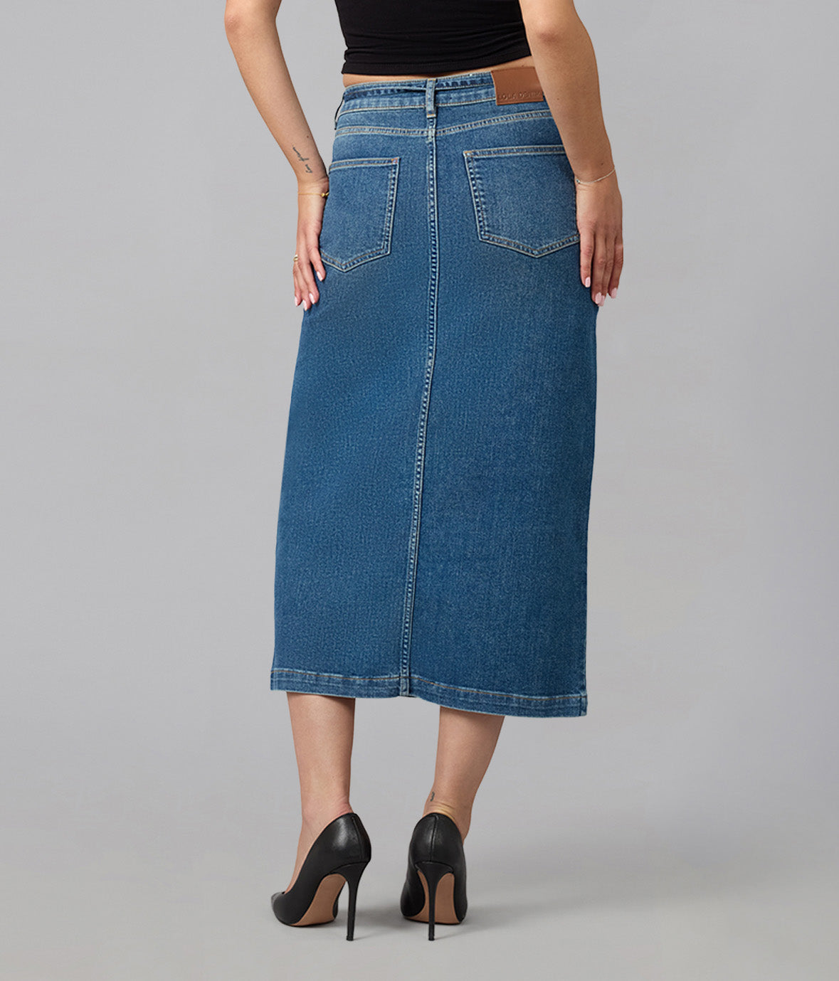 HALSTON-FN High Rise Maxi Skirt