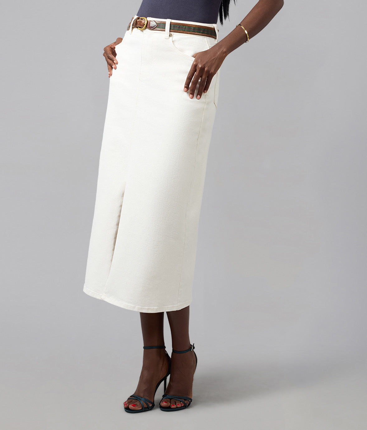 HALSTON-RAW High Rise Maxi Skirt
