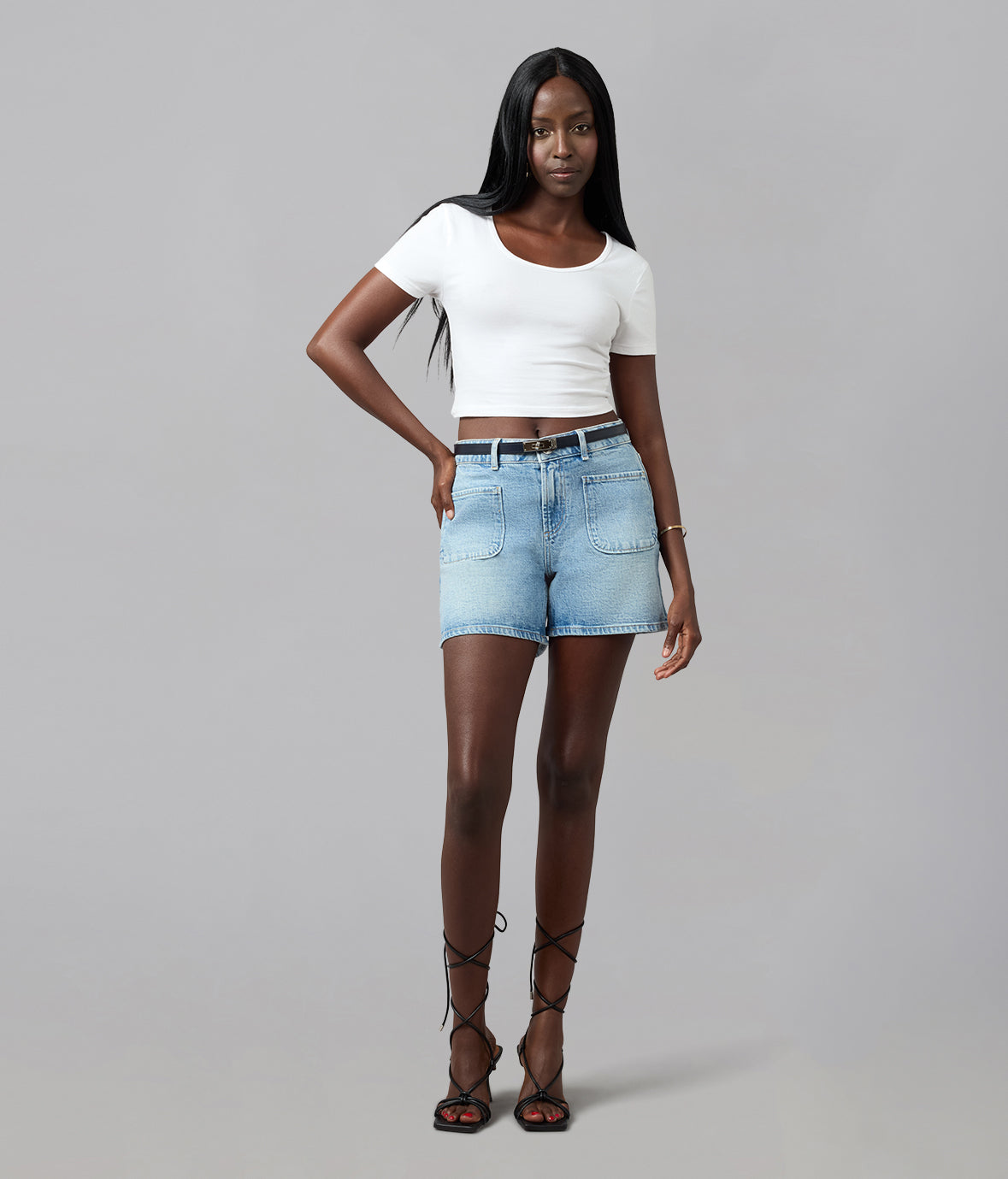 LIANA-WB High Rise Denim Shorts