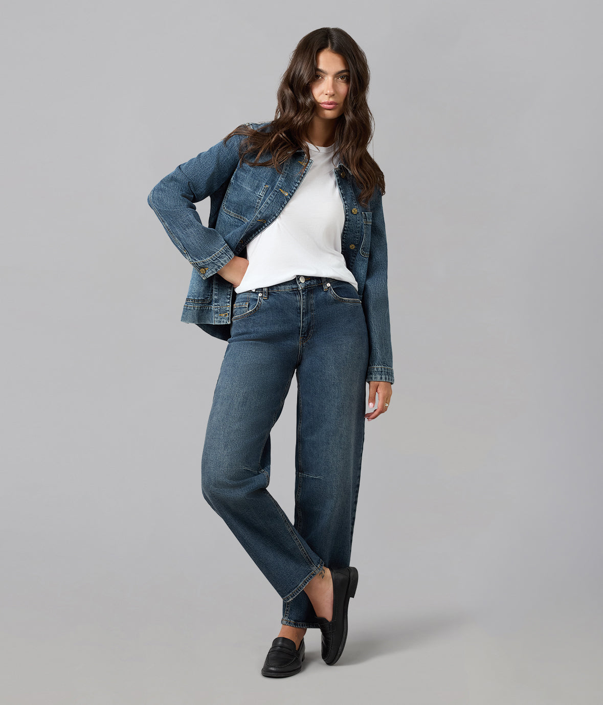 DYLAN-CSB High Rise Barrel Jeans