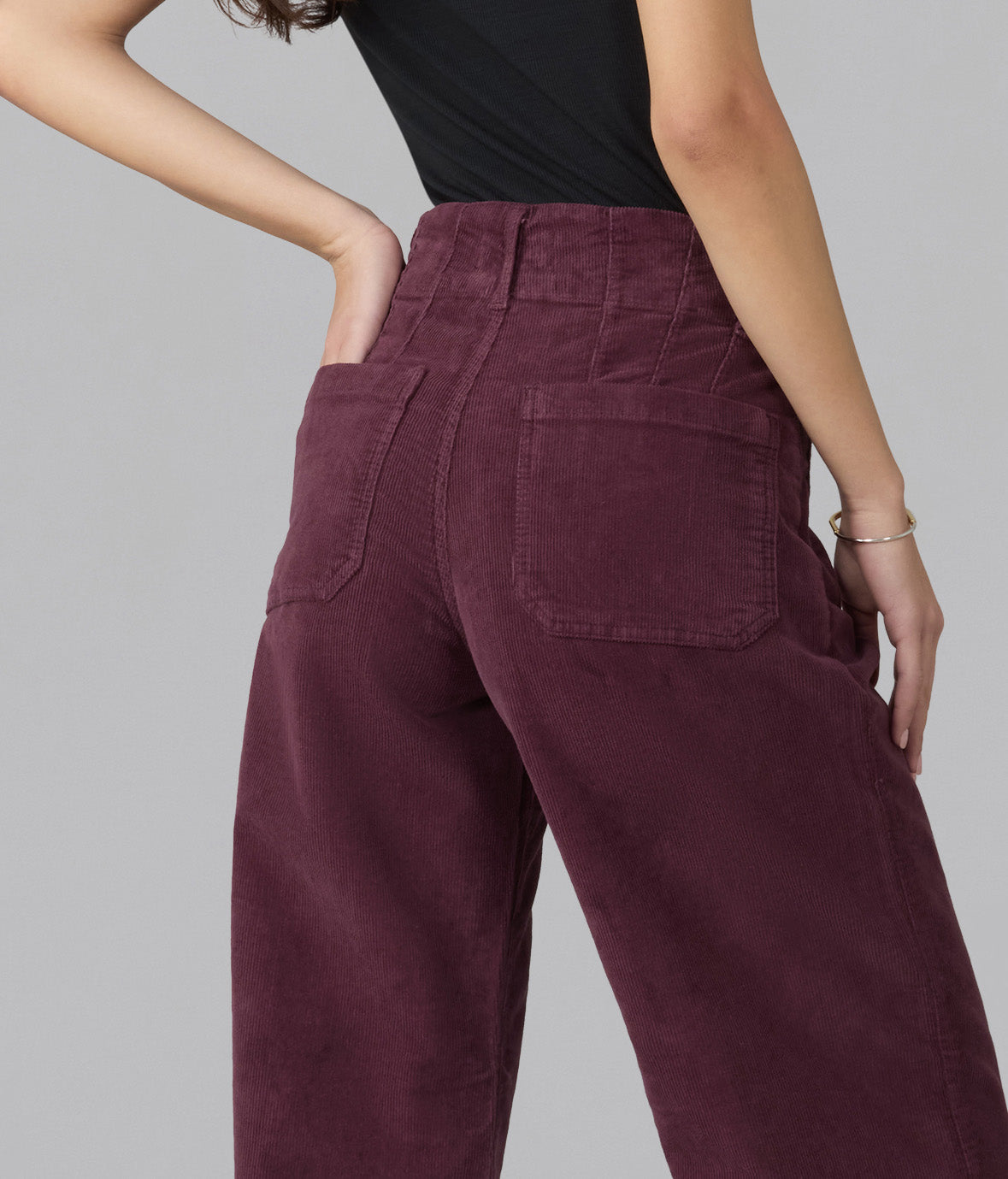 COLETTE-IP High Rise Wide Leg Corduroy Jeans