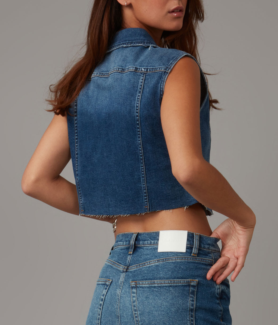 GABBIE-DIS Cropped Denim Vest