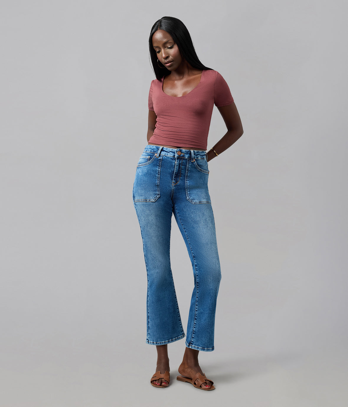 BILLIE-IM High Rise Bootcut Jeans  28" Inseam