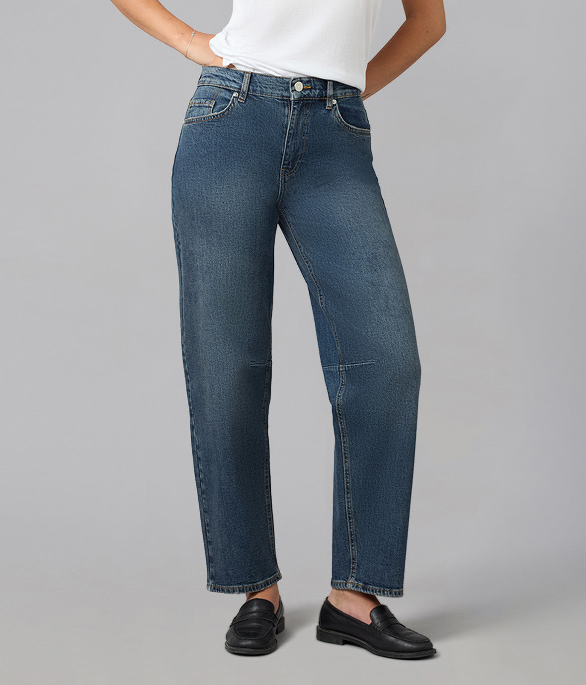 DYLAN-CSB High Rise Barrel Jeans 30" Inseam