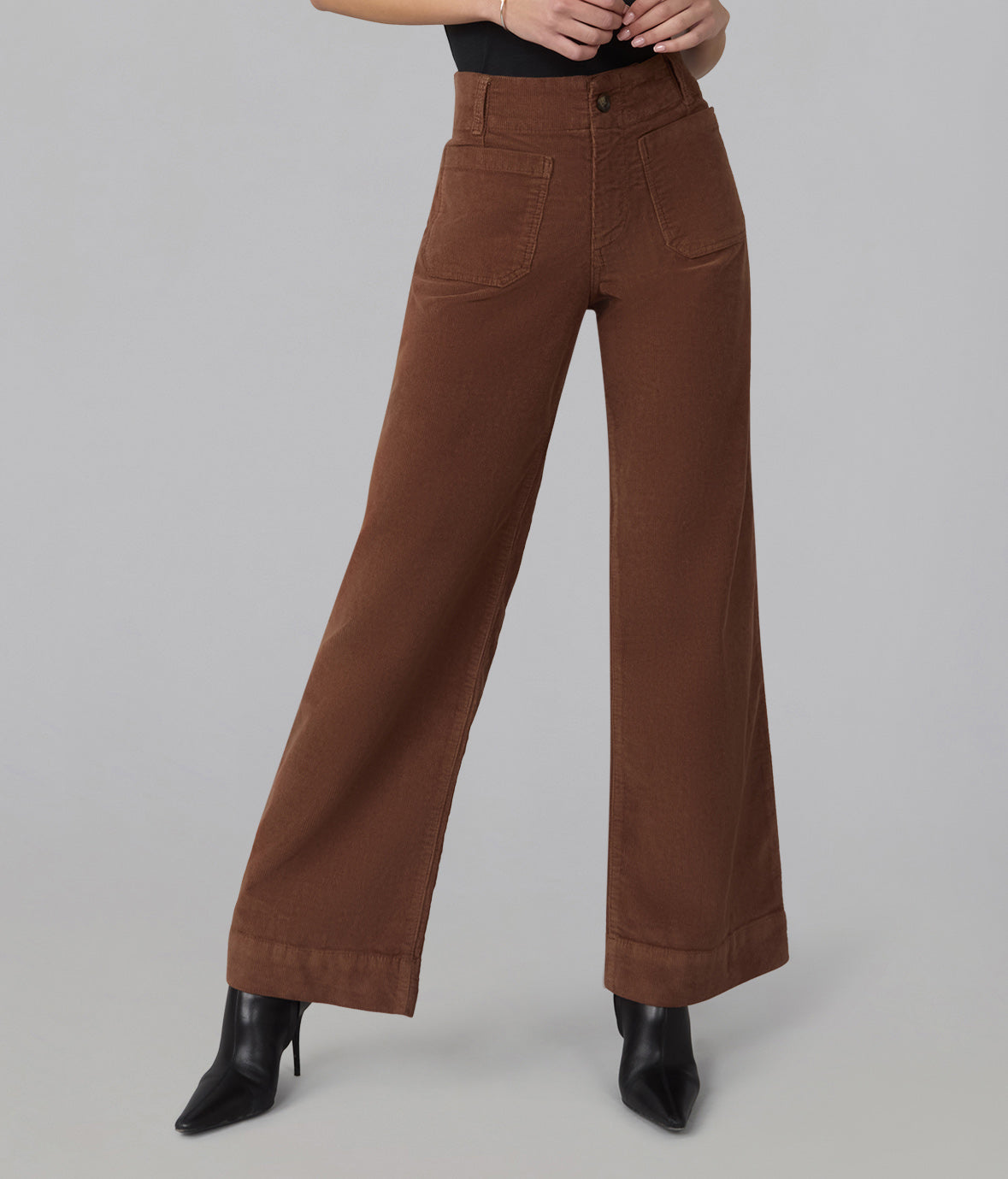 COLETTE-CN High Rise Wide Leg Corduroy Jeans