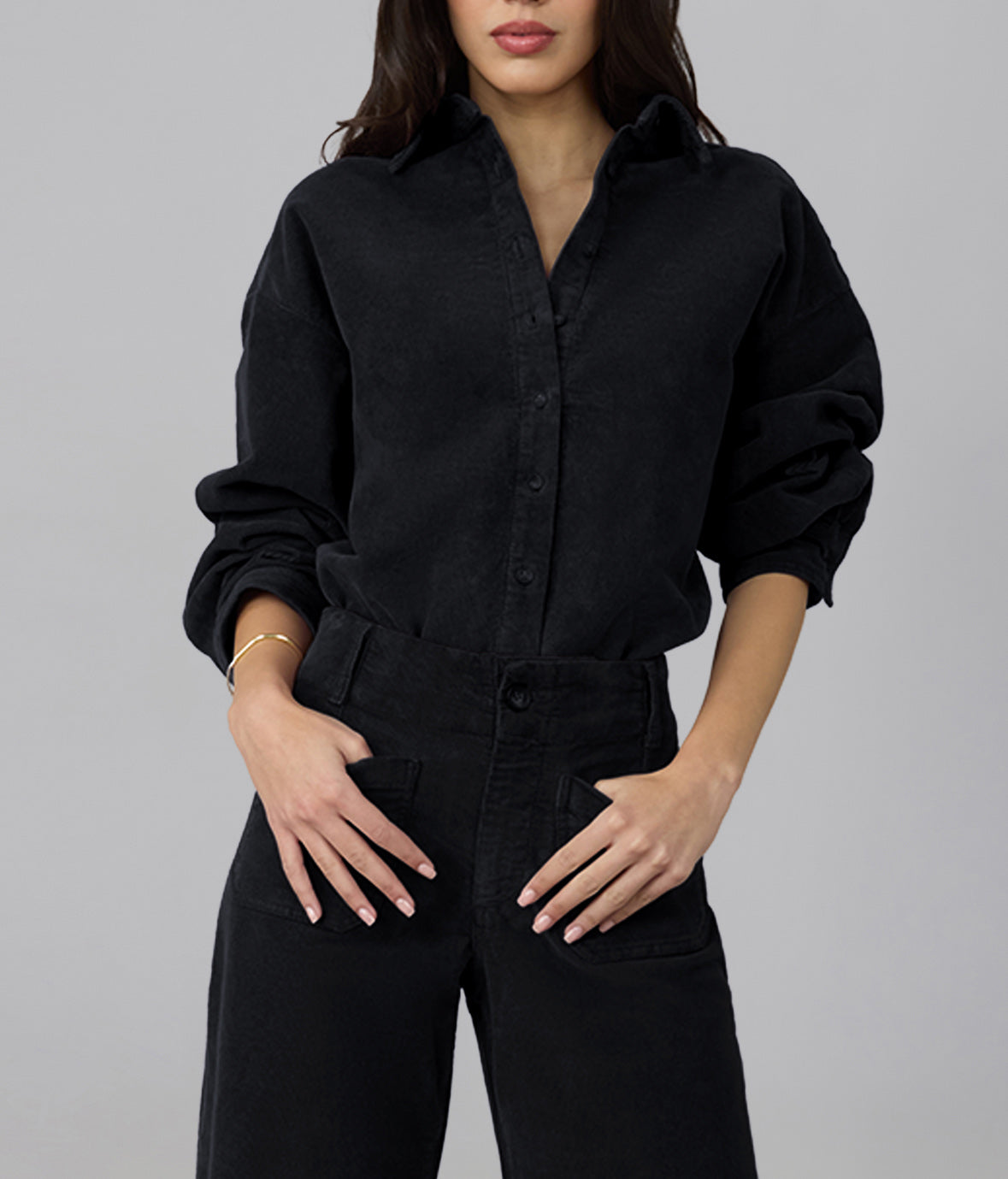 MARGOT-CBLK Corduroy Shirt