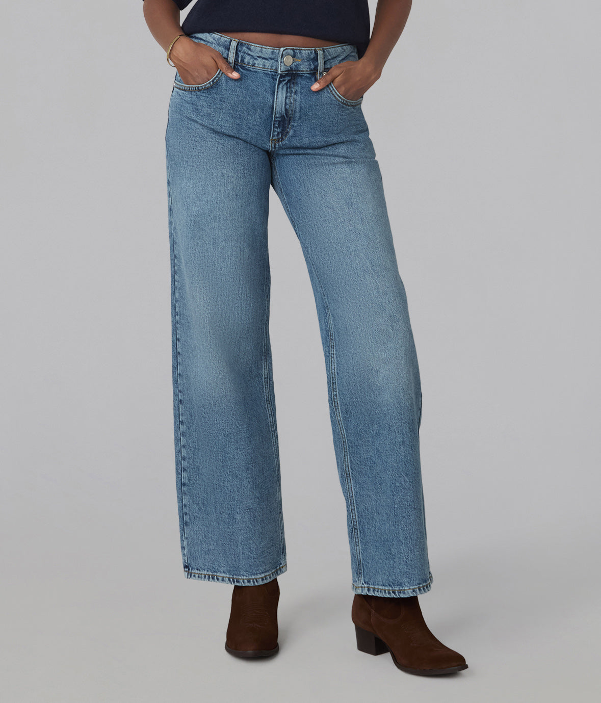 MIRO-EO Mid Rise Comfort Straight Jeans