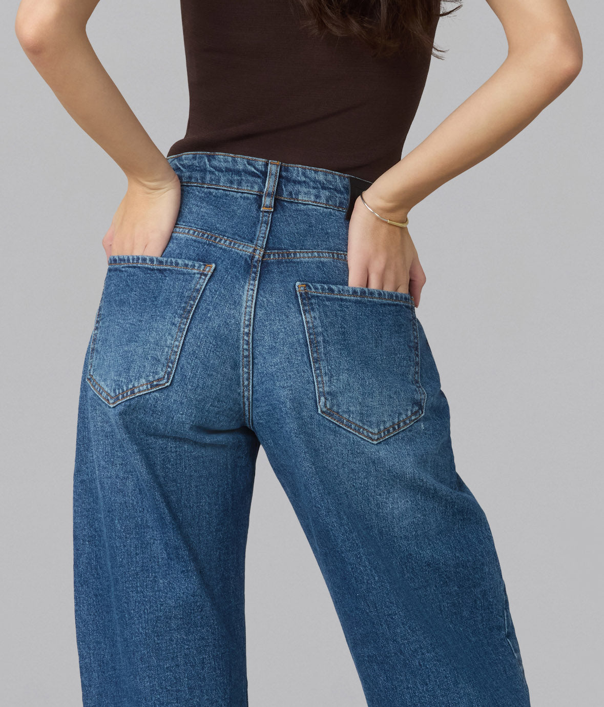 LENNOX-BLV High Rise Barrel Jeans