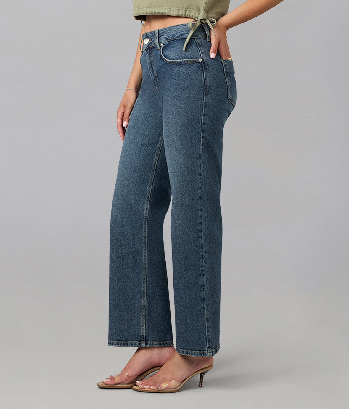 MIRO-FN Mid Rise Comfort Straight Jeans